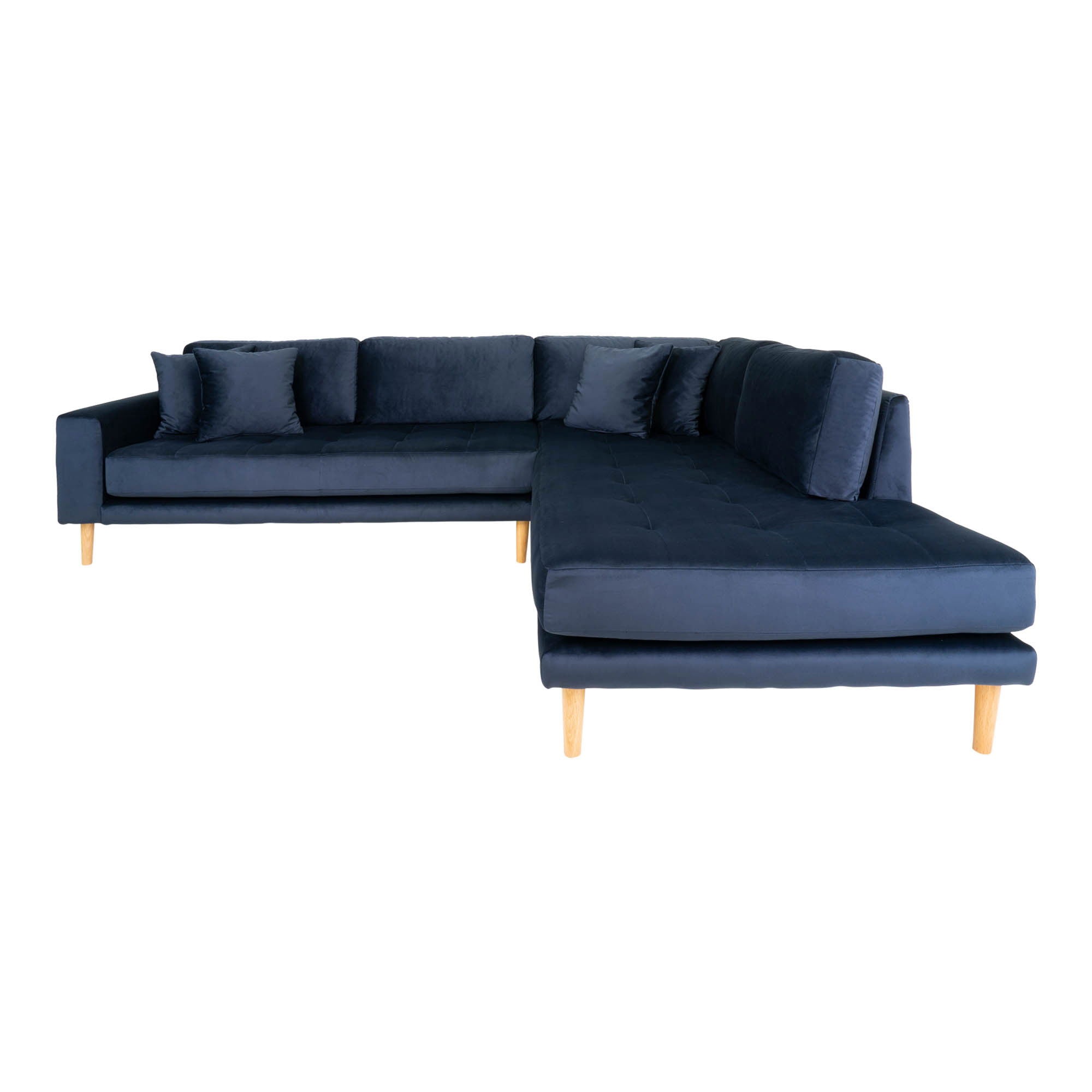 Lido – Ecksofa mit Offenem Ende, offene Seite rechts, Samtbezug, 92–220 × 257 × 76 cm